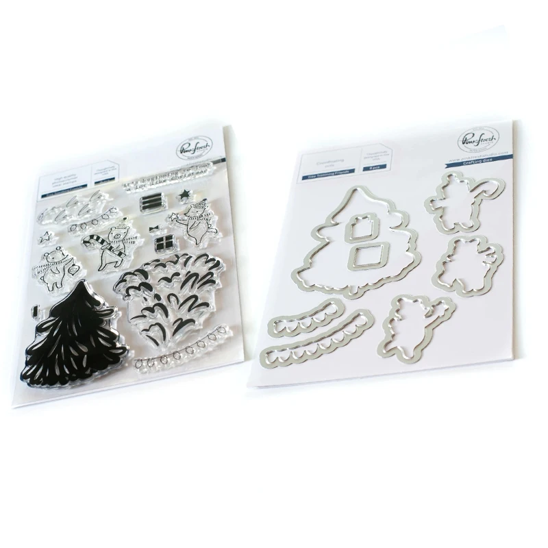CH Arrival TREE TRIMMING FRIENDS Metal Cutting Dies and stamps DIY Scrapbooking Card Stencil Paper Handmade Album Wedding Decor | Дом и сад