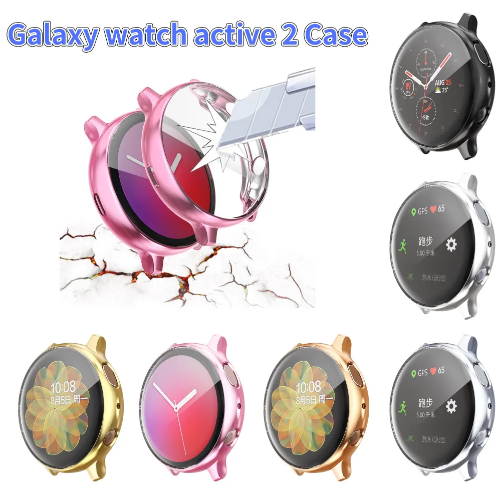 7 цветов ТПУ чехол для Galaxy Watch Active 2 ремешка силиконовый защита экрана умные часы