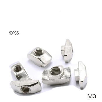 

50PCS M3 Galvanized steel T type Nuts Fastener Aluminum Connector For EU Standard 2020 Industrial Aluminum Profile Highqualityf