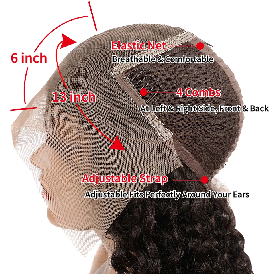 Satai Jerry Curl Wig 13x6 Lace Front Wig Brazilian Remy Wigs Curly Human Hair Wig 180 Density Lace Front Human Hair Wigs