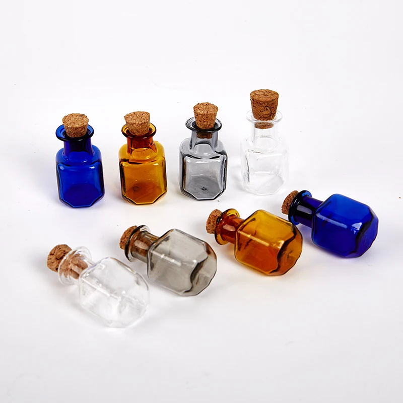 10Pcs Mini Glass Bottles New Small Vials Cork Glass Jar Multi Usage Cork