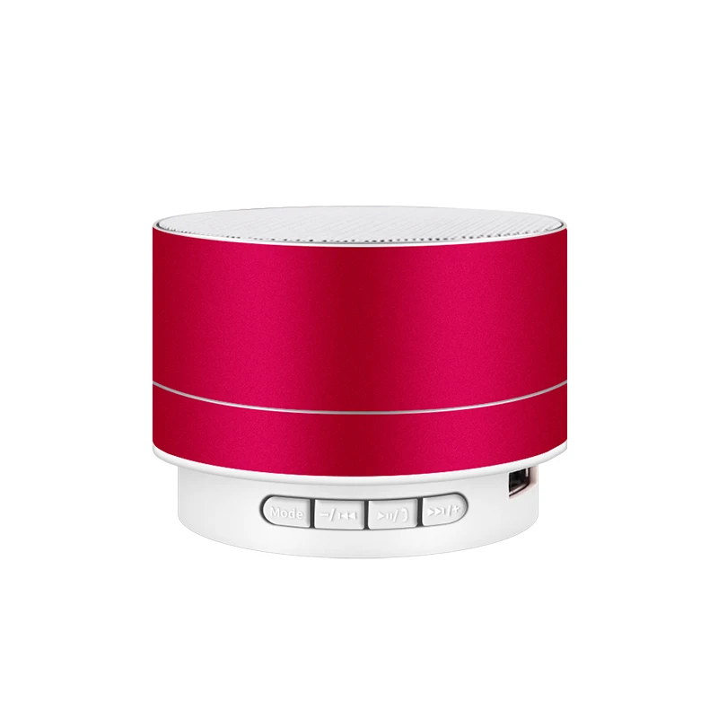 Мини беспроводной Bluetooth динамик портативный динамик металлический сабвуфер Саундбар Поддержка U диск TF карта музыкальный плеер с светодиодный подсветкой - Цвет: Красный