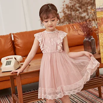 

Kids Dress For Girl Baby Lace Princess Dress 2020 Children Summer Dress Girls Lace Peter Pan Collar Kids Clothes Party Costume