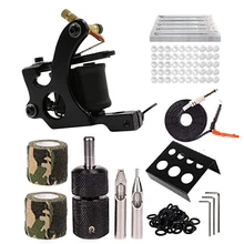 НОВЫЕ комплекты татуировок 10 катушек татуировки машины пистолет захваты для иглы тату источник питания новичок тату принадлежности аксессуары