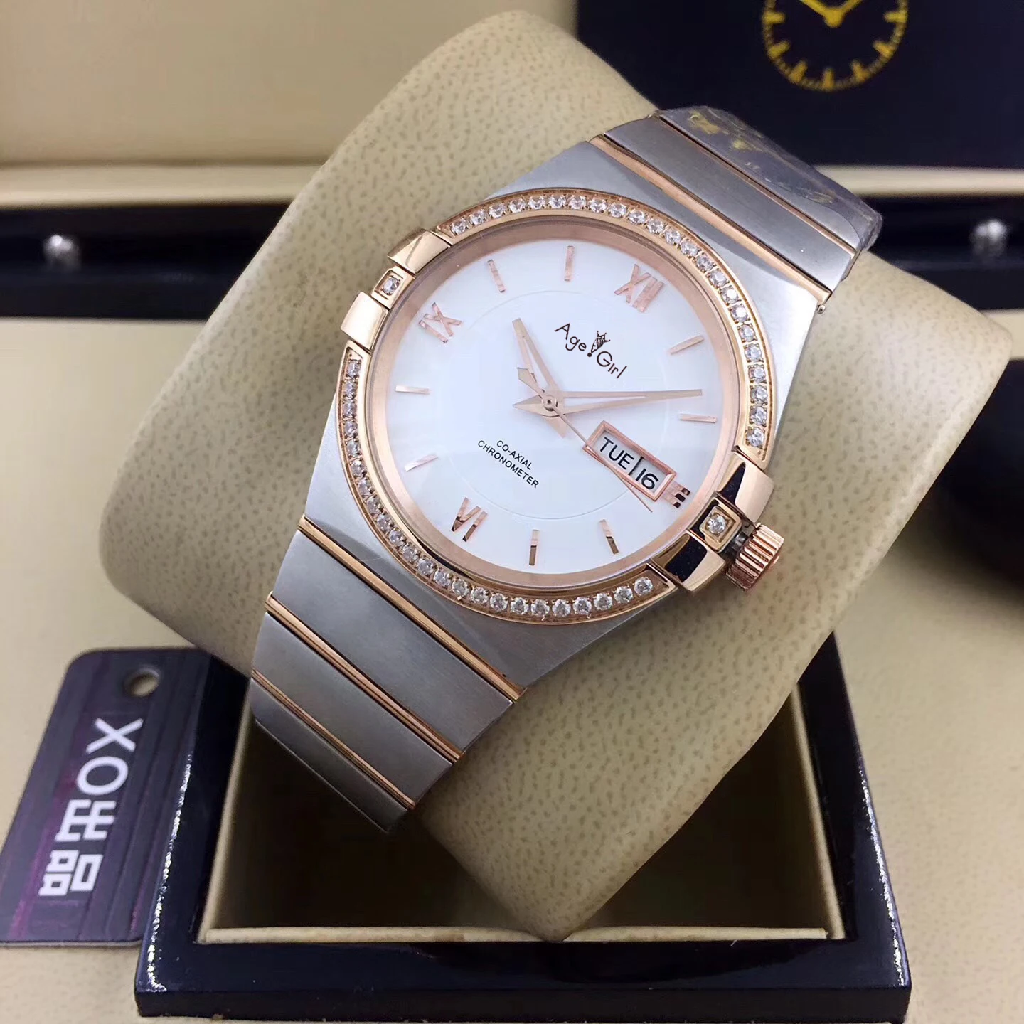 

Luxury Brand New Men Silver Automatic Mechanical Stainless Steel Sapphire Watch Rose Gold Diamond Bezel Rome Black Chronometer