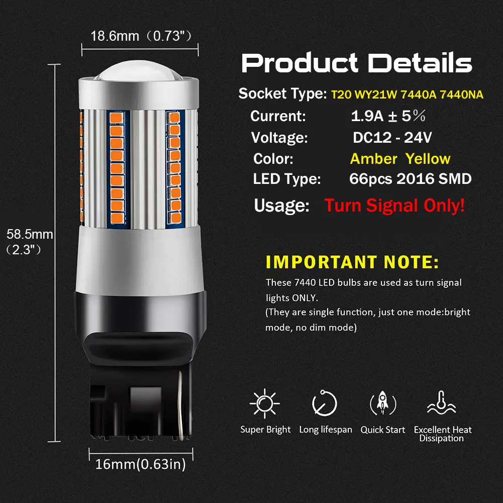 LED ĵ ڹ ο  Ʈ,  ÷,  õ,  , T20 7440, WY21W, 2800LM, 7440a, 7440NA
