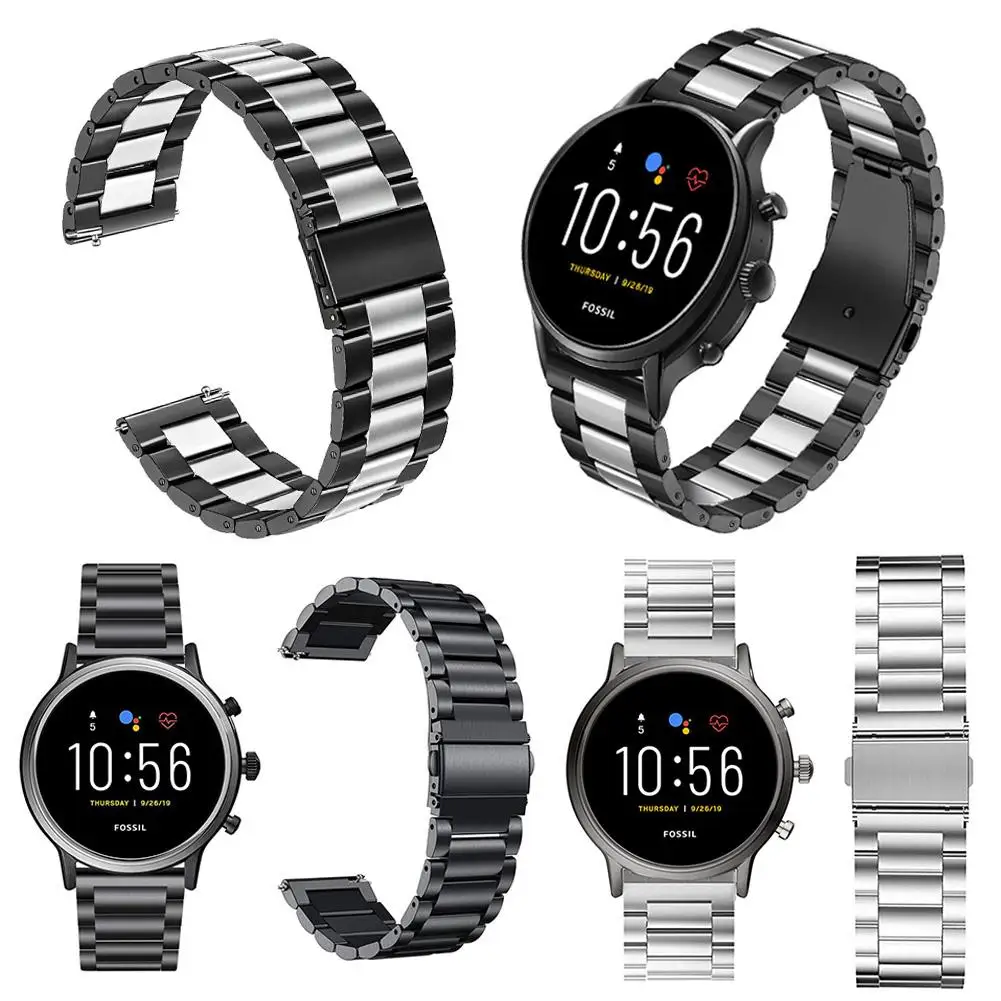 

General 22mm Metal Stainless Steel Strap Watch Band For Fossil Gen 5 Samsung Gear S3 Galaxy Watch 46mm Quick Release Watch Bands