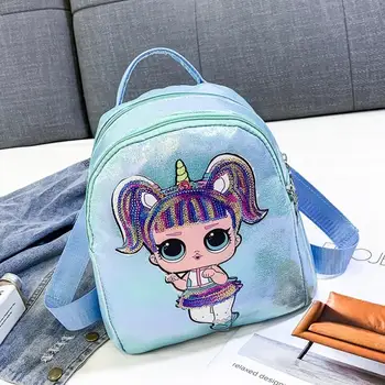 

LOL Surprise Dolls Korean Fashion PU School Backpack LOL doll backpack cartoon cute schoolbag girl fashion travel backpack