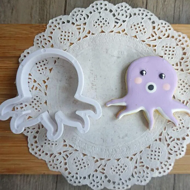 Description Picture 5 of item8pcs/set Whale Dolphin Octopus Crab Turtle Fondant Tools Biscuit Moulds Sea Cookie Cutter Sugar Craft Baking Pastry Stamp Mold