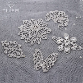 

1 piece hot sell small size rhinestone appliques patch crystal silver color wedding christmas decorations sewing craft DIY