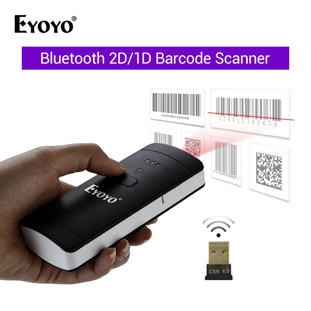 EYOYOWireless2DBarcodeScanner1DPDF417QRCodeReaderPocket
