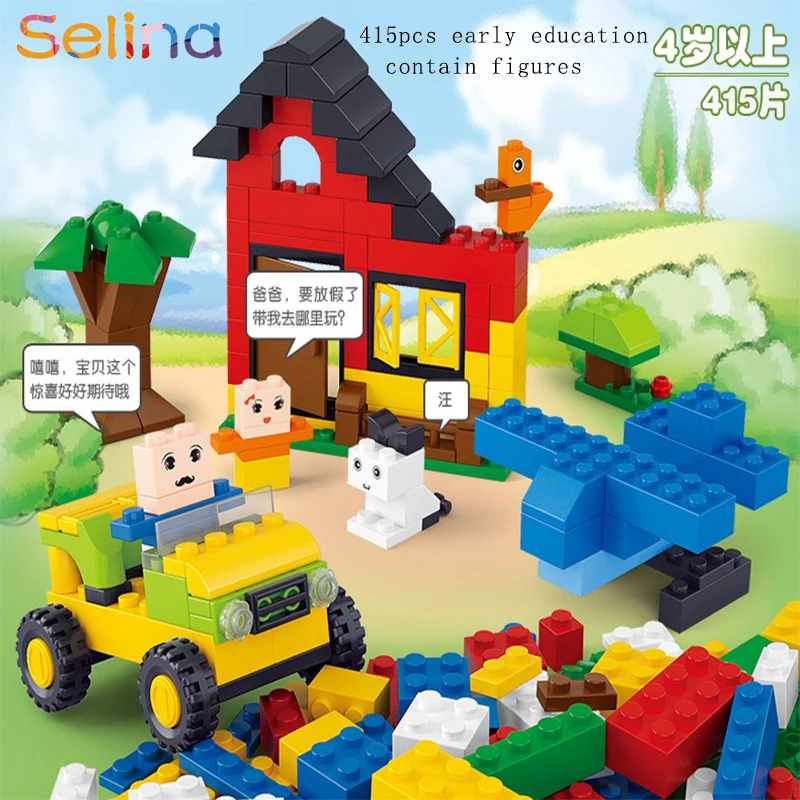 

415pcs early education DIY Creative Bricks Toys for Children Educational Bricks children blocks Plastic Pink girl child puzzle