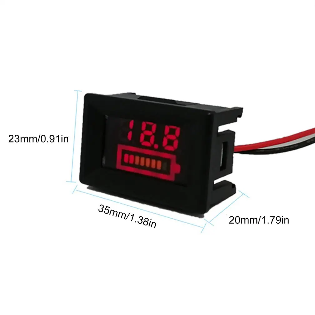 0.36inch 5-130V Battery Charge Level Indicator Battery Tester Lithium Battery Capacity Meter LED Tester Voltmeter Dual Display