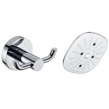 1 Pcs Hanging Clothes And Hat Hooks & 1Pcs Bathroom High Flow Shower Head With Adjustable Directional Ball Joint
