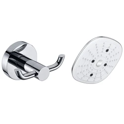 1 Pcs Hanging Clothes And Hat Hooks & 1Pcs Bathroom High Flow Shower Head With Adjustable Directional Ball Joint