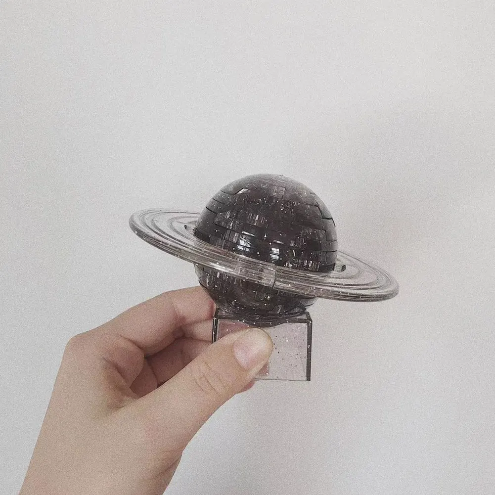1 шт. DIY 3D планета головоломка Кристалл полупрозрачный пластик сборки головоломки с Сатурн формы головоломки Образование игрушка