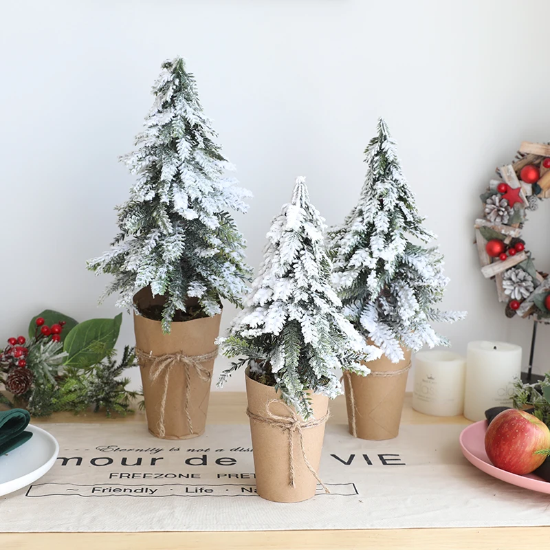 2019 Christmas ins Nordic Desktop Mini Tree Decorations Potted Plant for Indoor Showcases and Windows2020 | Дом и сад