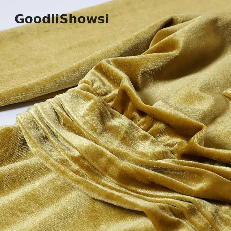 GoodliShowsi высококачественное элегантное женское платье-футляр однотонное очаровательное женское длинное платье макси с бантом на воротнике бархатное торжественное платье