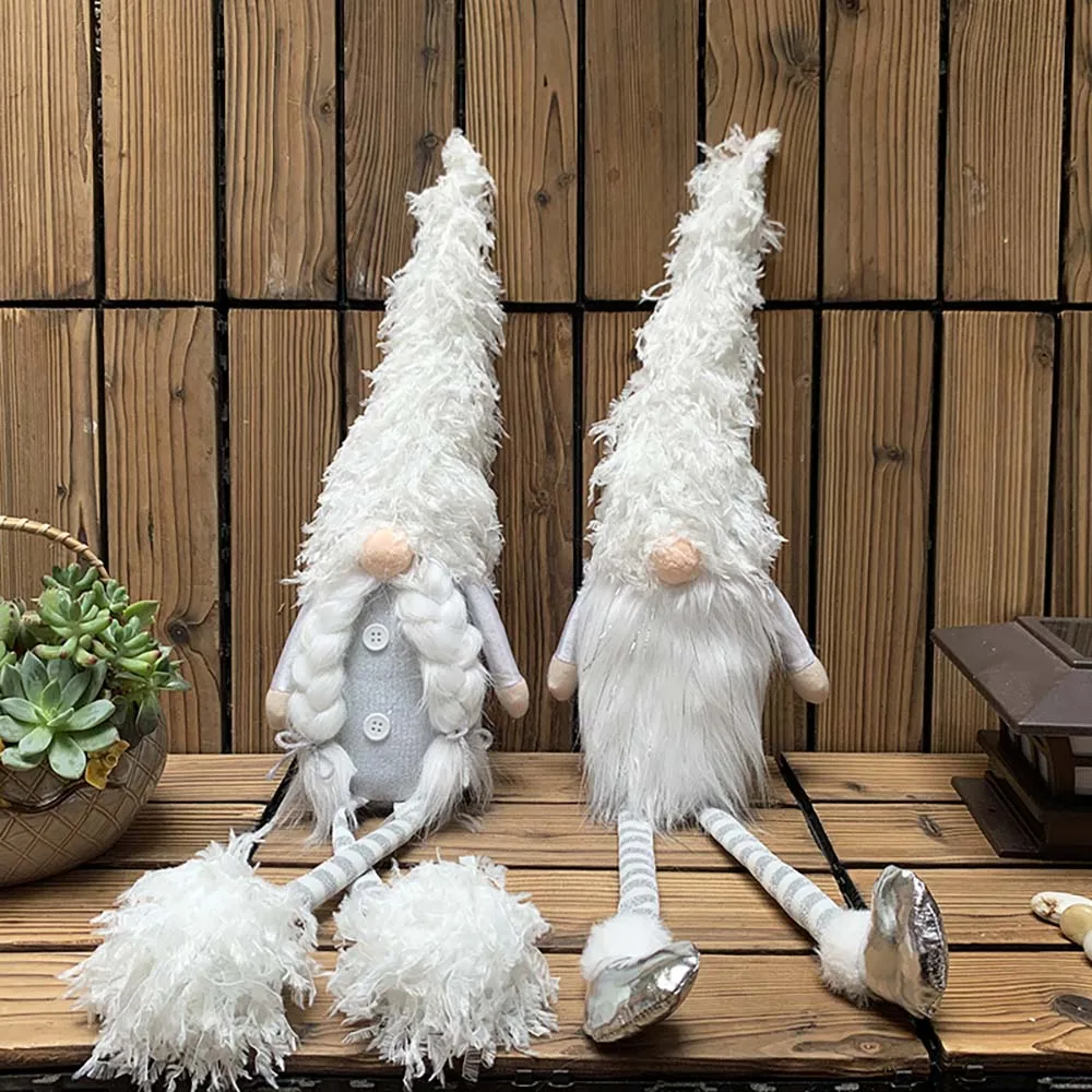 Merry Christmas Long-Legged Santa Claus Dwarf Plush Doll Ornaments Elf Toys Holiday House Party Decoration Kids Gifts | Дом и сад