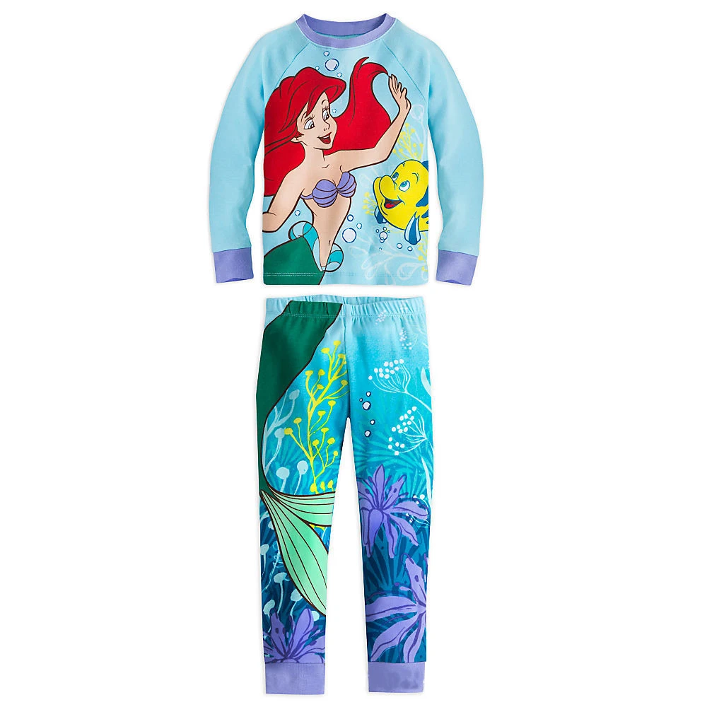 Hight Quality Mermaid Sleeping Beauty Kids Pajamas Sets Mickey