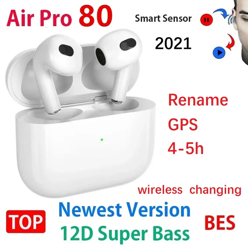 Air Pro 40 60 80 pk Air60 TWS наушники беспроводные Bluetooth 5 2 светильник вой датчик с зарядным