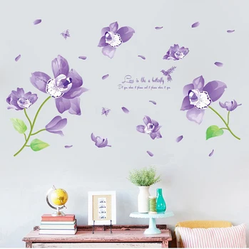 

Flowers Vinyl 3D Wall Stickers Decoration For Living Room TV Background DIY Home House Decor Kitchen Bedroom Decals Mural