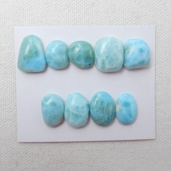 

Sale 9Pcs Natural Stone precious Larimar Cabochon Set 16x13x6mm 13x10x5mm 13.6g Sem Stone Gemstone Cabochon Jewelry setting