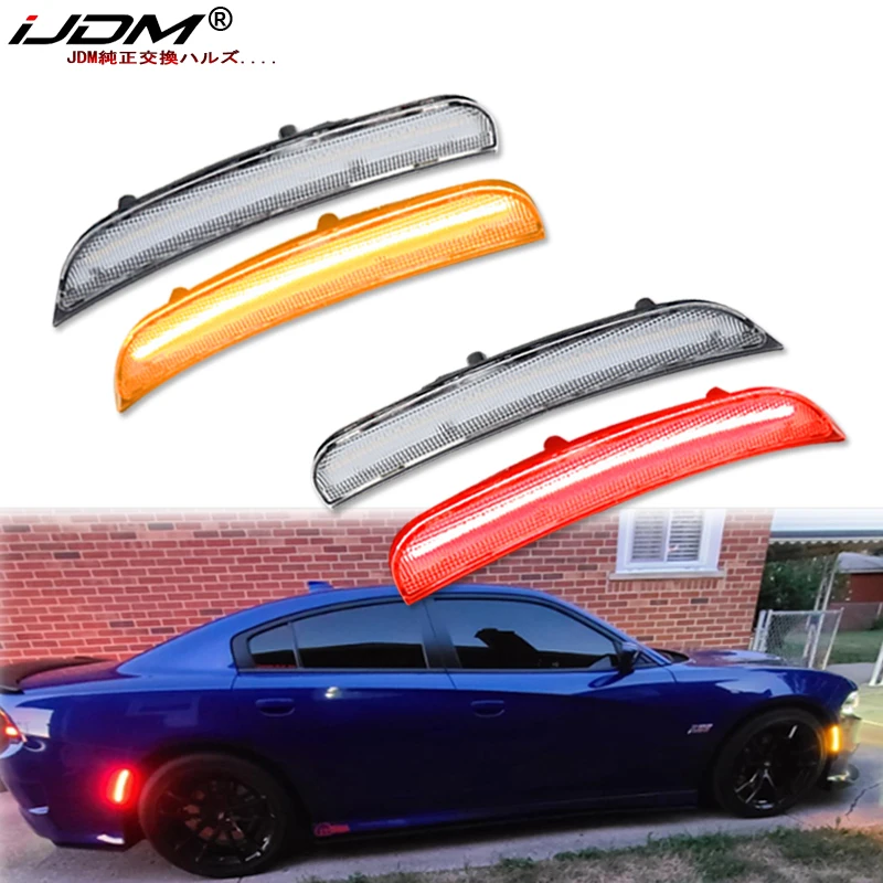 iJDM Car Front/Rear Rear Bumper Side Marker Light For Dodge Charger 2015-2018/Parking Light, Replace OEM Sidemarker Lamps Aber