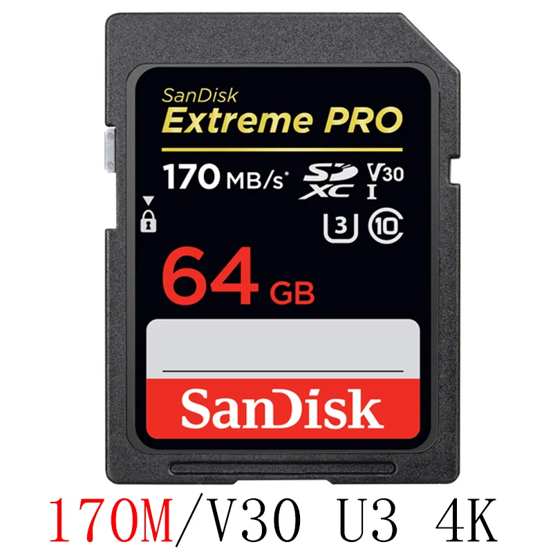 SanDisk Extreme Pro/Ultra SD карта 128 Гб 64 Гб 256 Гб 16 Гб карта памяти U3/U1 32 ГБ флэш-карта SD память SDXC SDHC carte sd - Емкость: 170MB 64GB