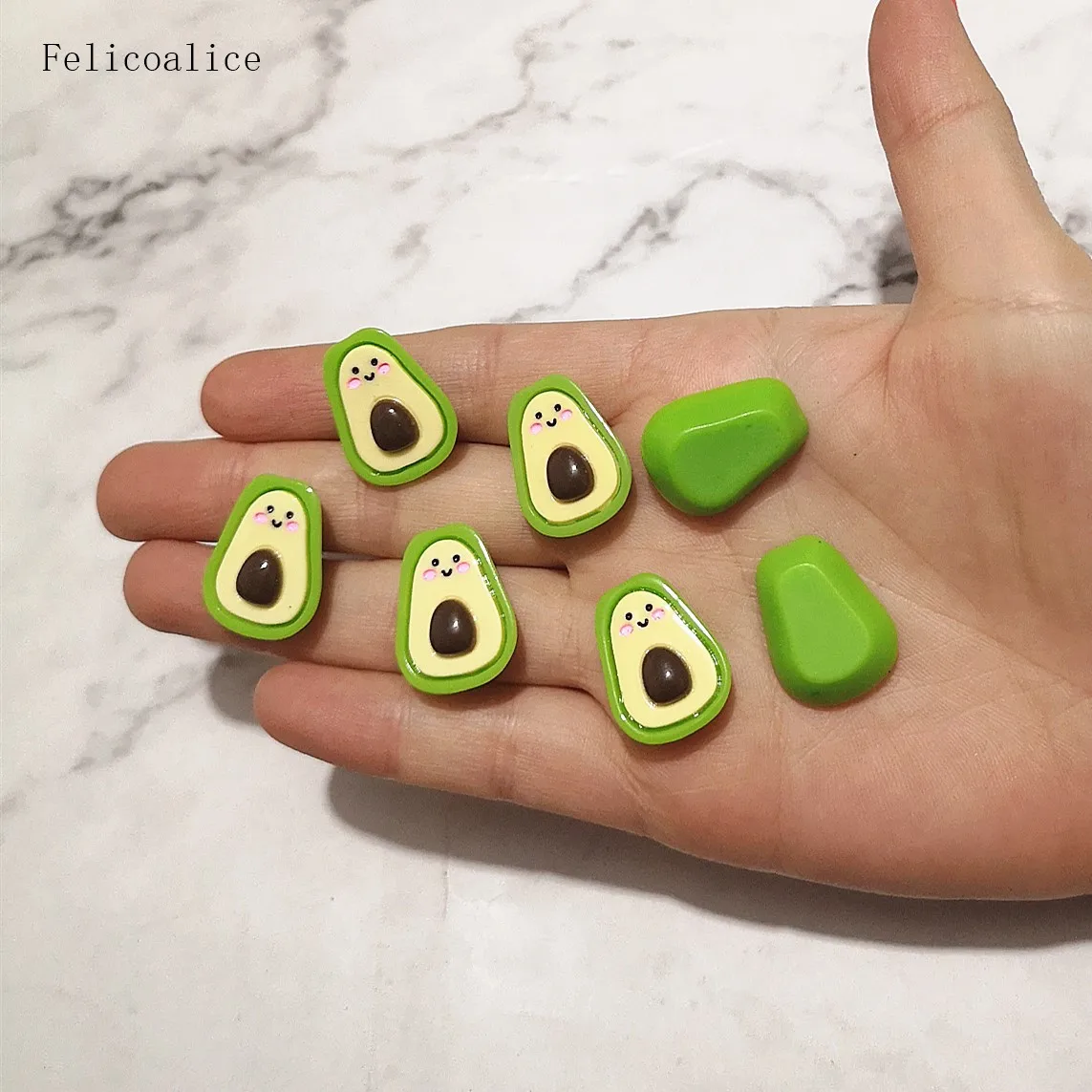 10 Stück Harz süße gemischte Mini Avocado Flatback Cabochon Scrapbooking Haarschleife Zentrum Verzierungen DIY Zubehör – Detail 8