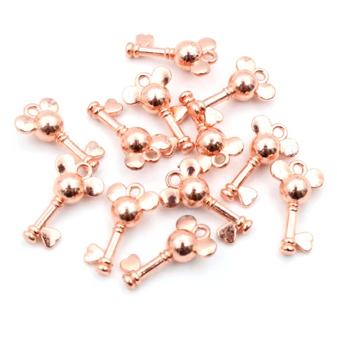 Charms Cute Most Key 19x12mm Antique Silver Plated Bronze Gold Pendant fit Vintage Tibetan Findings for Jewelry Making