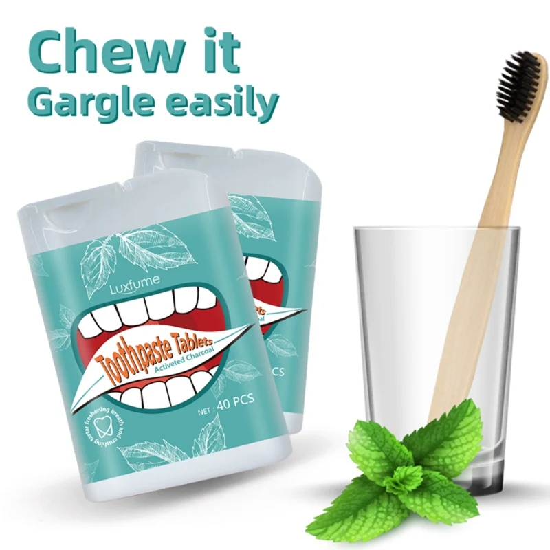

40 Tablets/box Dental Solid Toothpaste Particles Whitening Tooth Removal Portable Toothpaste Fresh Breath Stains Smoke Stains