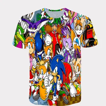 

3D print Children Sonic The Hedgehog Boys Girls Tops Tees Cartoon Design Funny T-Shirts Kids Summer Casual Clothes For Toddler