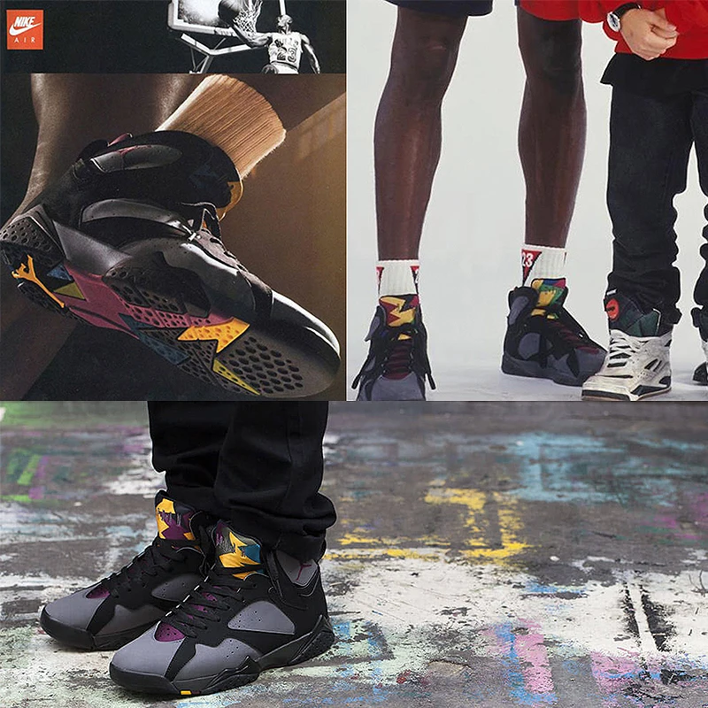 Оригинальные аутентичные Air Jordan 7 Bordeaux AJ7 Bordeaux женские баскетбольные кроссовки спортивная уличная Массажная обувь средней длины
