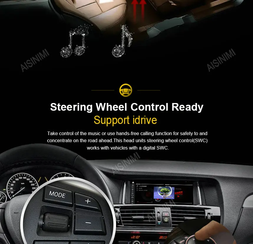 Discount AISINIMI Android 9.0 PX6 Car Dvd Navi Player FOR BMW 3 Series BMW 5 Series E60 E61 E63 E64 E90 E91 E92 stereo monitor all in one 14