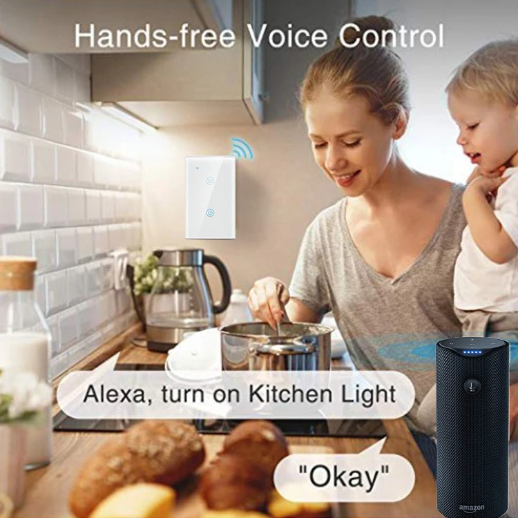ACCKIP US Smart Wi-Fi настенный выключатель 1/2/3 приложение Wi-Fi пульт дистанционного управления Управление умный дом сенсорный переключатель работает с Alexa Google Home