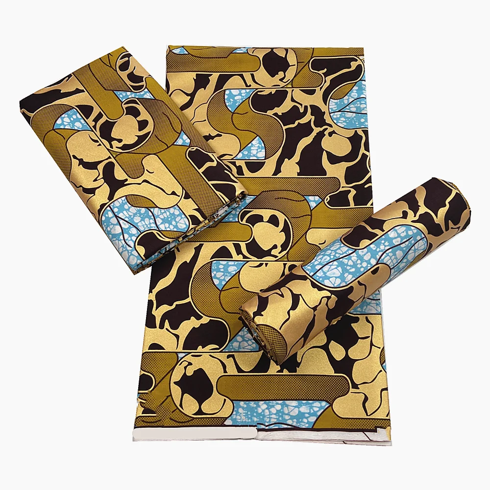 African Golden Wax Fabric Ankara Real Gold Wax Fabrics High Quality 100