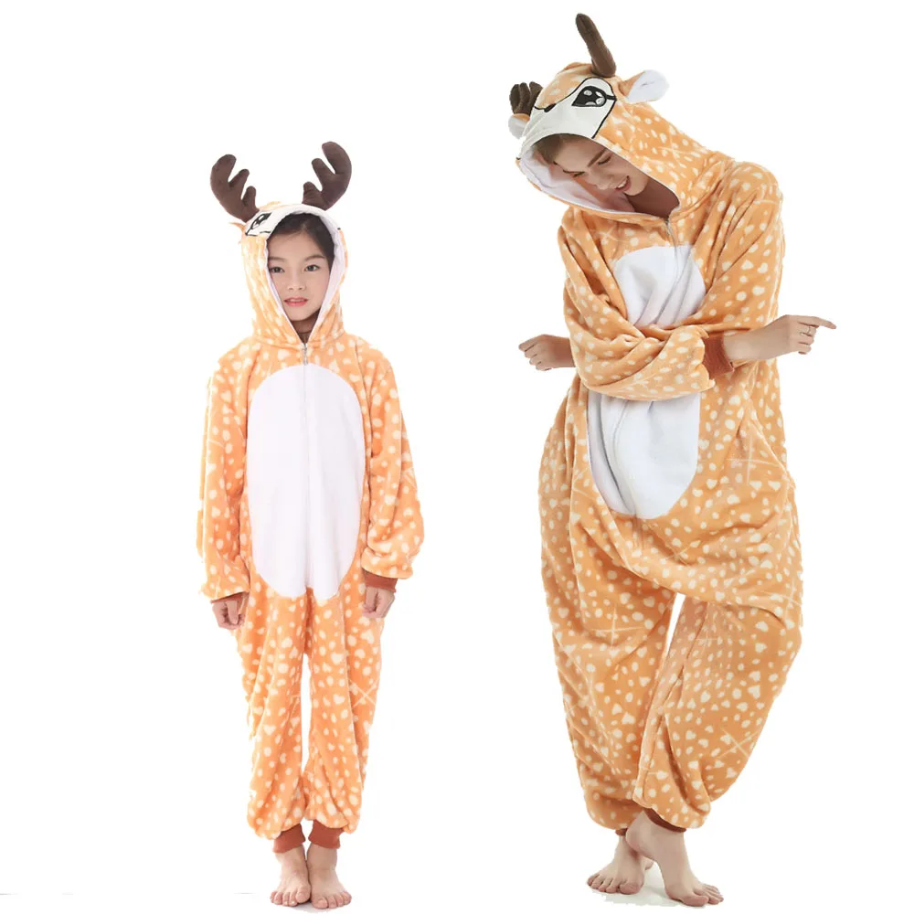 Christmas Onesie Kigurumi Kids Woman Unicorn Pajamas Winter Men Jumpsuit Halloween Anime Cosplay Costume New Year Clothes onesie pajamas