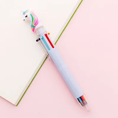 Lovely Unicorn Power 6Colors Chunky Ballpoint Pen School Office Supply Gift Stationery Papelaria Escolar - Цвет: A0425