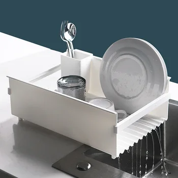 

Household Storage Dish Rack Sink Dish Drying Rack For Kitchen Multifunctional Sink Drain Basket Vegetable Fruit Holder