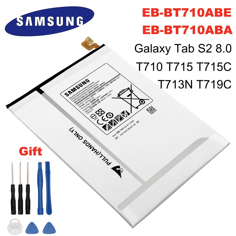 SAMSUNG Оригинальный планшет EB BT710ABA BT710ABE 4000 мА/ч батарея для Samsung Galaxy Tab S2 8 0 SM T710 T713 T715