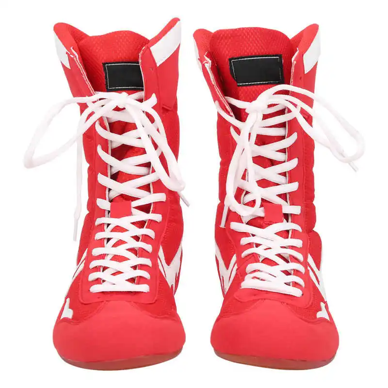 Professional Wrestling Shoes High-top Ankle Martial Arts Taekwondo ShoesNon-Slip Imitation Tendon Sole Boxing Shoes