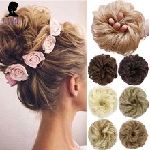 Женские кудрявые резинки шиньон синтетический грязный пучок с эластичной лентой высокая температура волокна обернуть конский хвост шиньоны LUPU парик