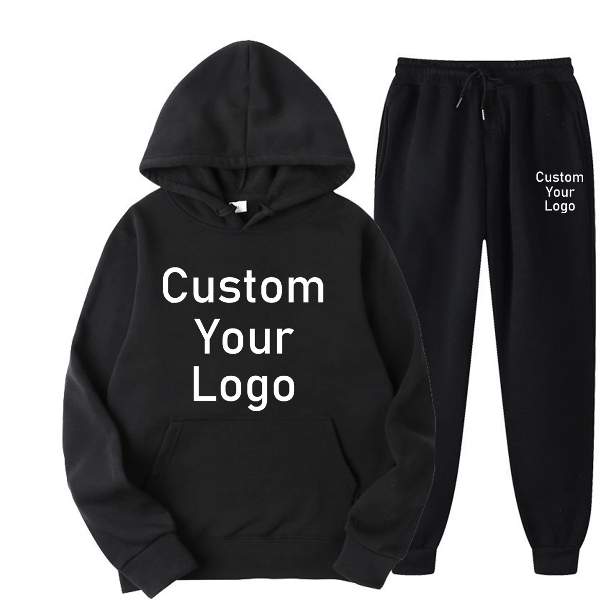 Men Women Tracksuits Make Your Design Logo Text Custom Hoodie Set Original Design Printed Sweatshirt and Sweatpants 2 Pieces Set mens loungewear sets Men's Sets