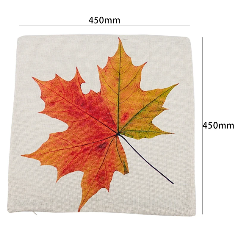 Quality Autumn Maple Leaf Printed Sofa Bed Home Decoration Festival Pillow Case Cushion Cover(# 2):Beige+ yellow