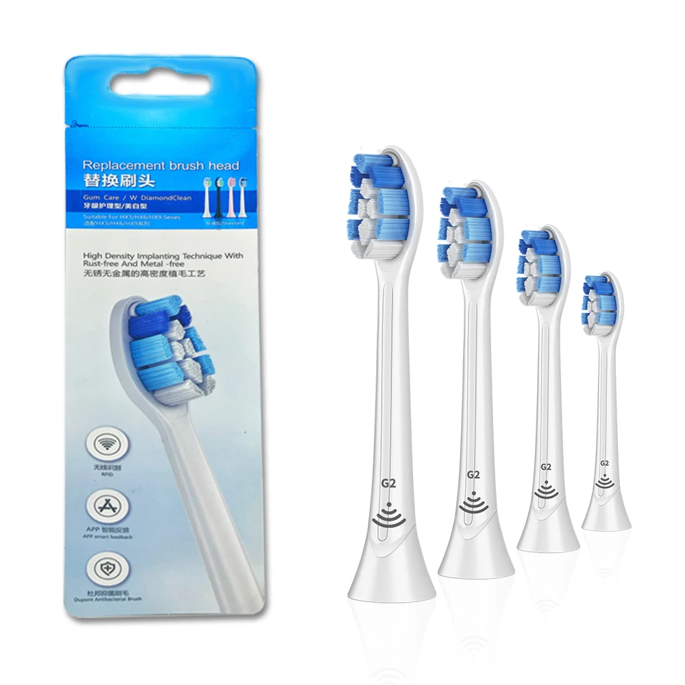 

6Pcs Electric Toothbrush Replacement Brush Heads RFID Chip Oral Care Compatible With Philips Sonicare HX3 HX6 HX9 Seri Universal