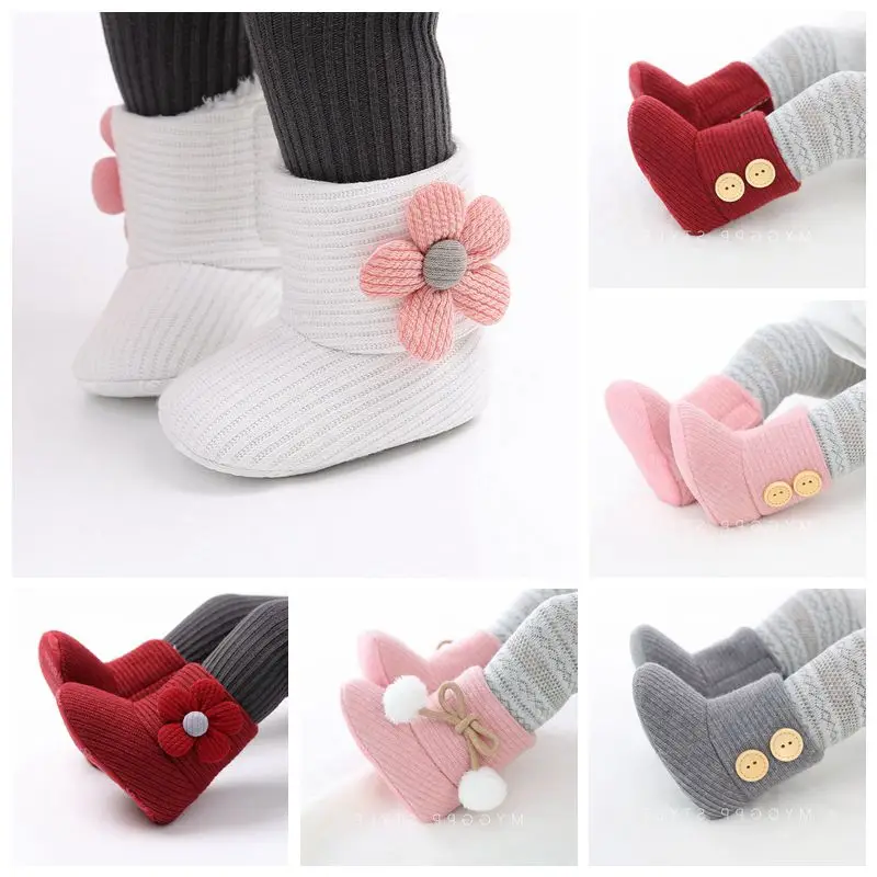 

Winter Plus Velvet Baby First Walkers Casual Booties Toddler Girl Shoes Crib Shoes Warm Baby Prewalker