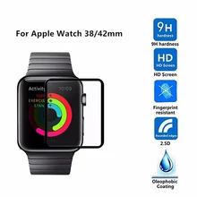 2.5D полное покрытие из закаленного стекла для Apple Watch группа 42 мм защита экрана 38 мм серия 3 2 1 защитная пленка взрывозащищенное стекло