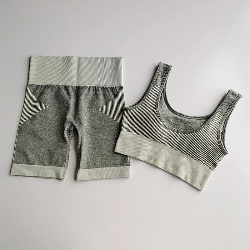 Комплект из 2 предметов бесшовный комплект для йоги одежда тренировок женский