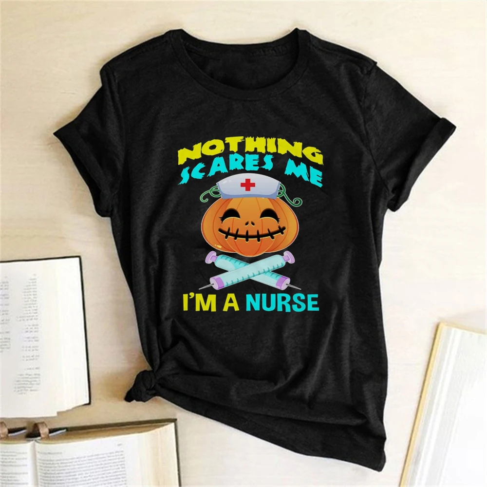 Женские футболки на Хэллоуин с принтом I Am A Nurse летние графическим для женщин